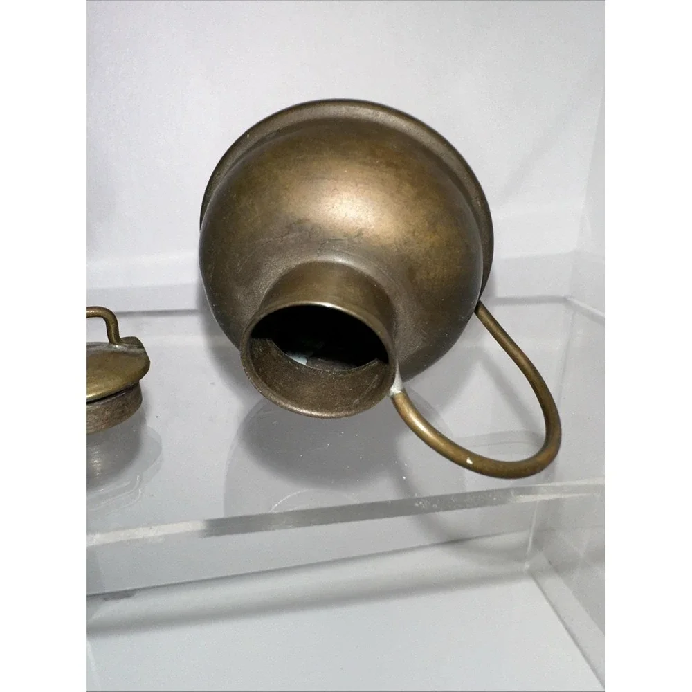 Miniature Brass Urn With Lid And Handle 2.75